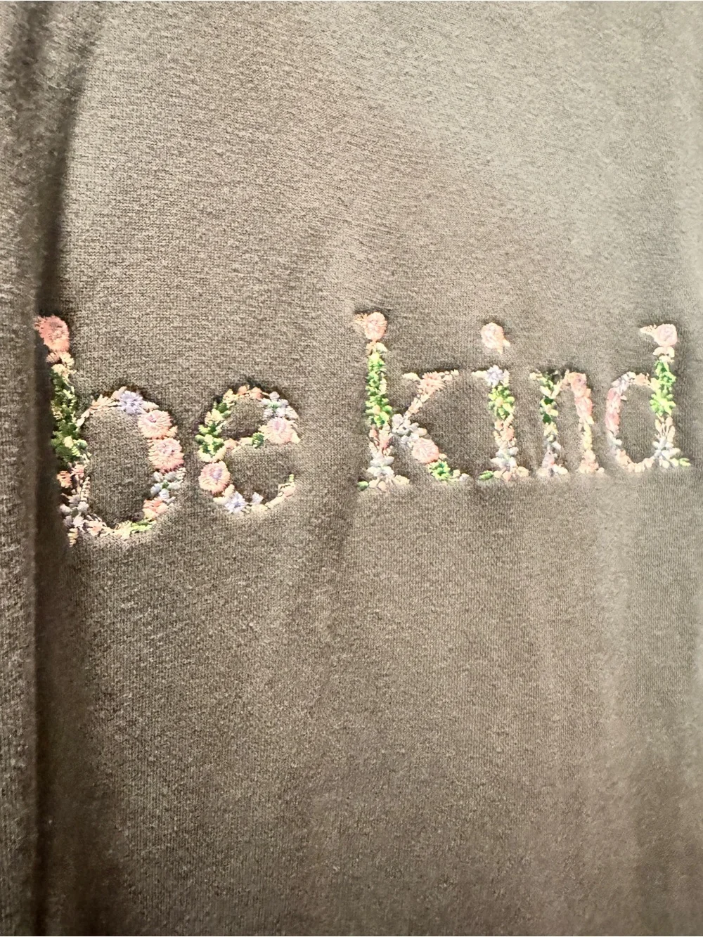 Be Kind Floral Embroidered Crewneck Sweatshirt - Picture 2 of 4